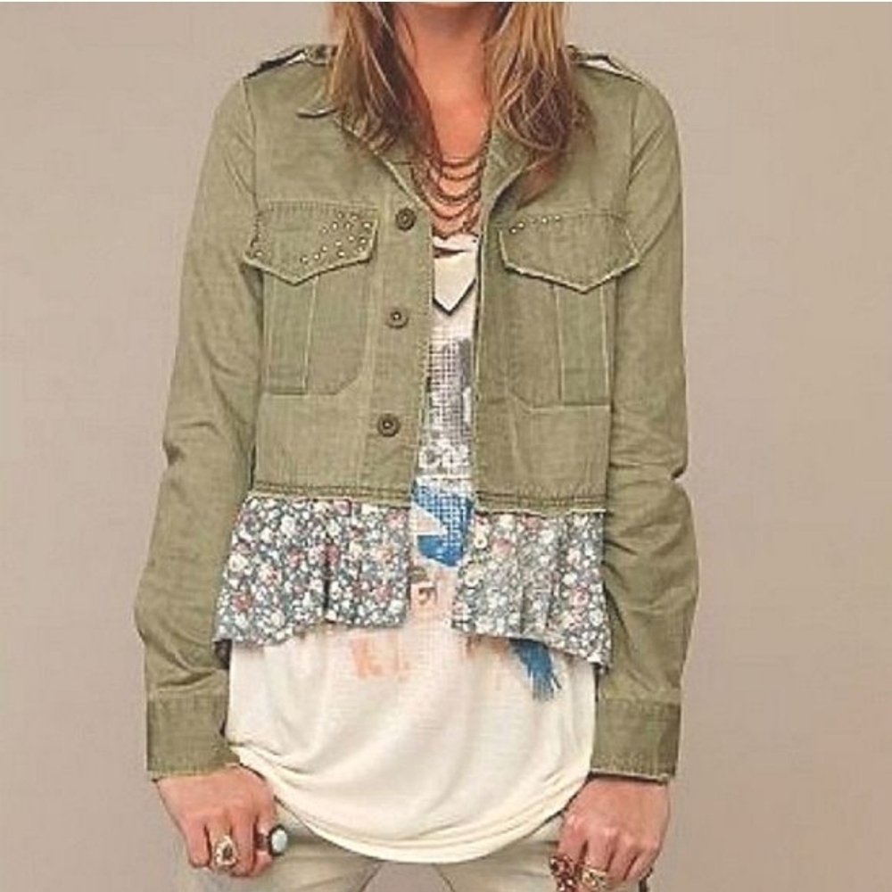 Free People Embellished Sergeant Ruffle Utility jacket - Picture 10 of 11